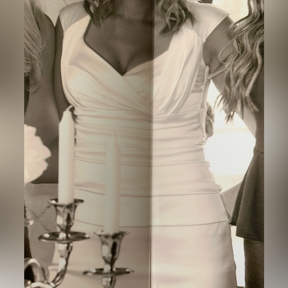 Xs le chateau satin white midi dress - Picture 2 of 5